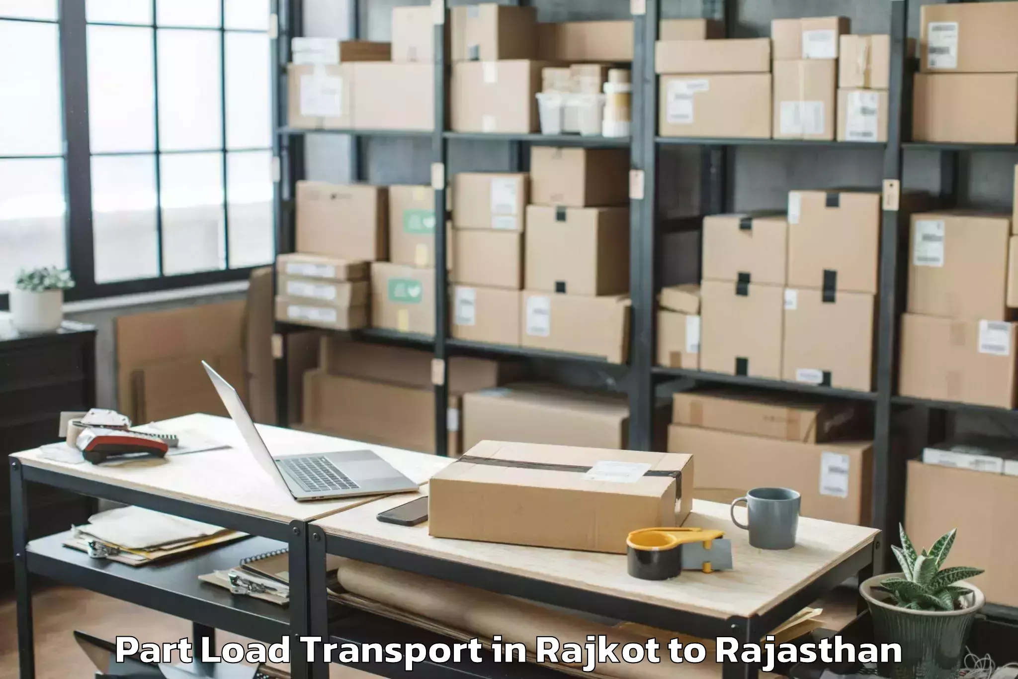 Professional Rajkot to Kushalgarh Part Load Transport